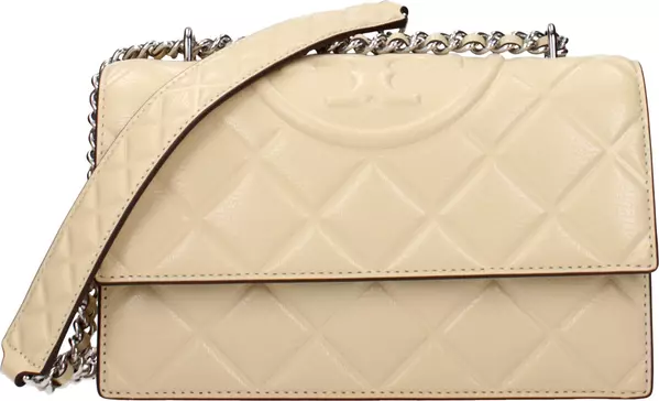 Beige Leather Crossbody Bag