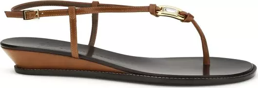 Brown Calf Leather Bos Taurus Wedge Sandals