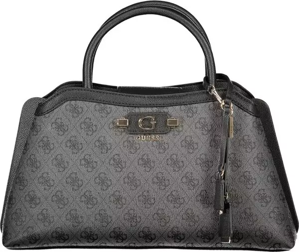 Nero Poliuretano Women's Bag with Handles and Adjustable Strap