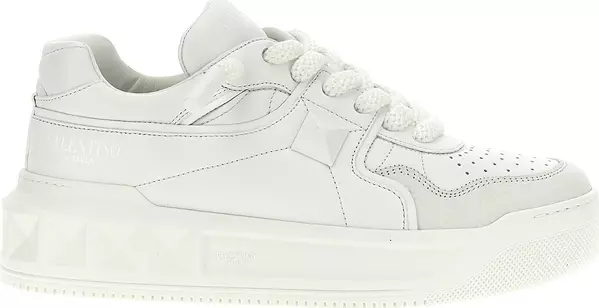 White Calfskin Chunky Sneakers