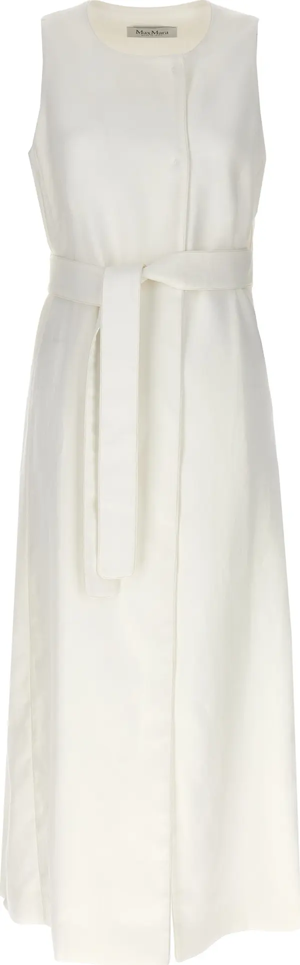 White Flax Sleeveless Jacket