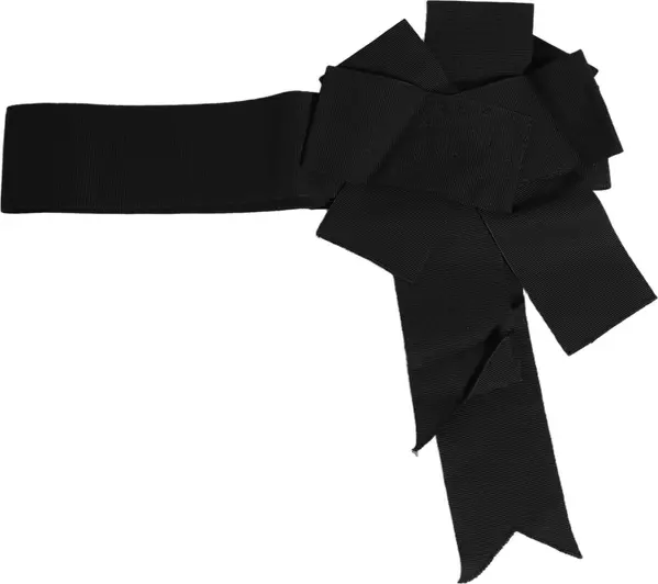 Black Cotton Wrap Around Tie Cintura Belt