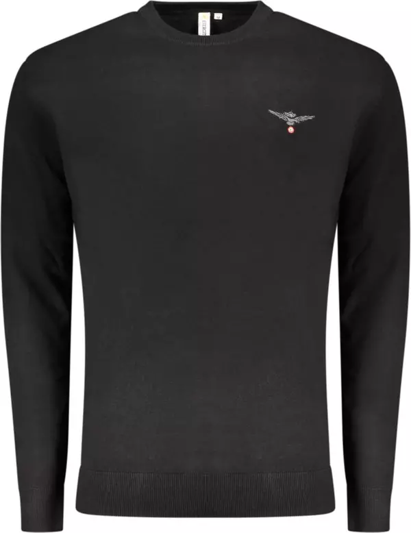 Black Cotton Men's Sweater