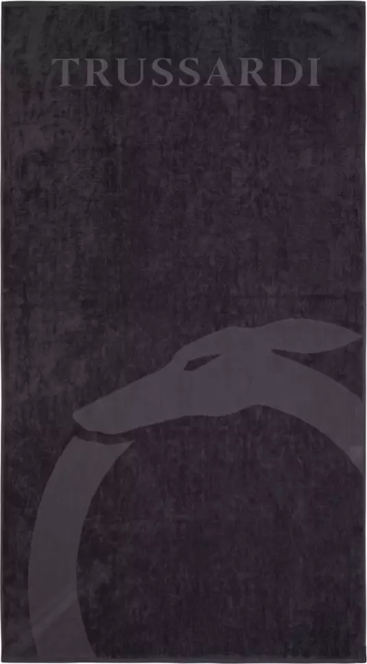 Black Cotton Men Beach Towel