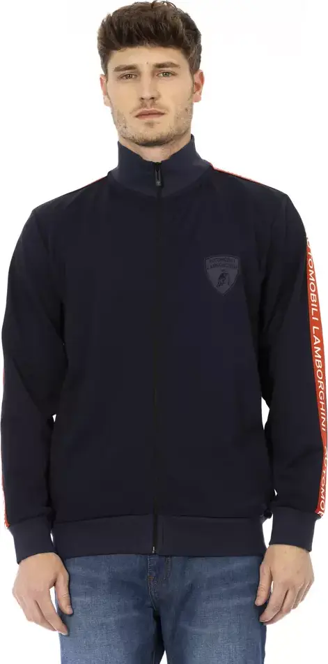 Blue Polyester Men Sweatshirt
