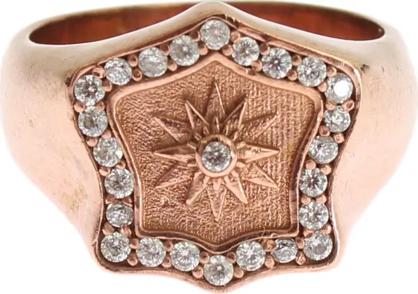 Pink Gold 925 Silver Authentic Clear Ring