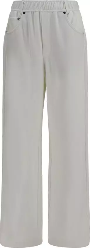 White Cotton Athletic Pants