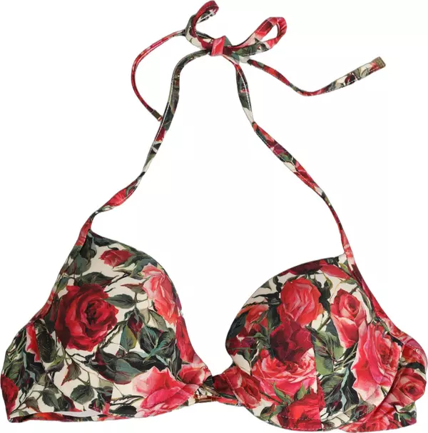 Multicolor Floral Print Beachwear Bikini Top