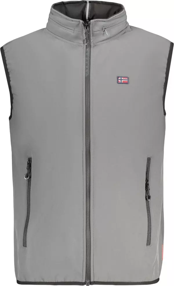 Gray Polyester Men's Vest