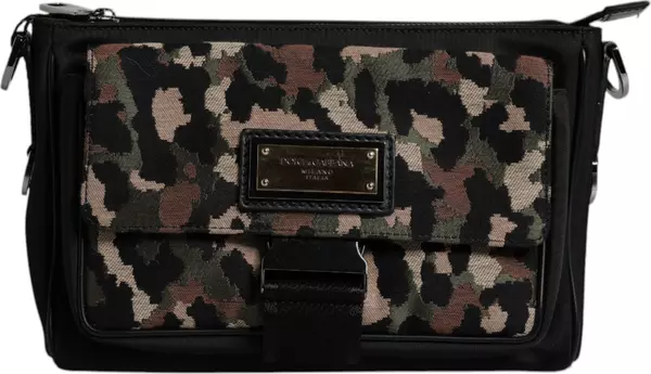 Multicolor Leopard Jacquard Crossbody Bag