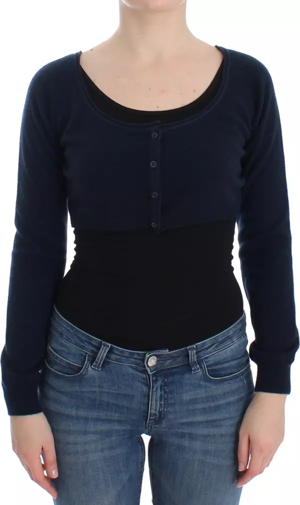 Blue Cashmere Cardigan Sweater