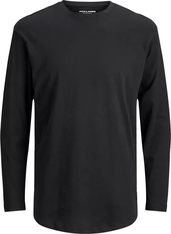 Black Cotton Long Sleeve T-Shirt