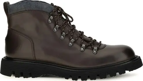Brown Calf Leather Bos Taurus Lace-Up Boots