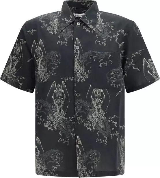 Gray Cotton Pattern Shirt
