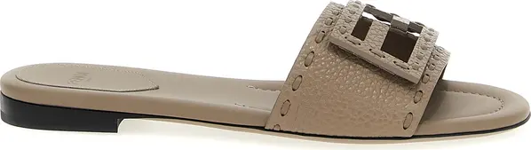 Gray Calfskin Slides