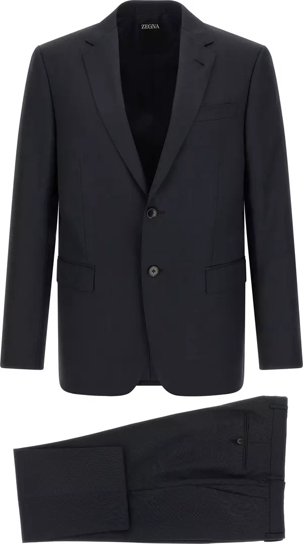 Blue Wool Two-Piece Suit