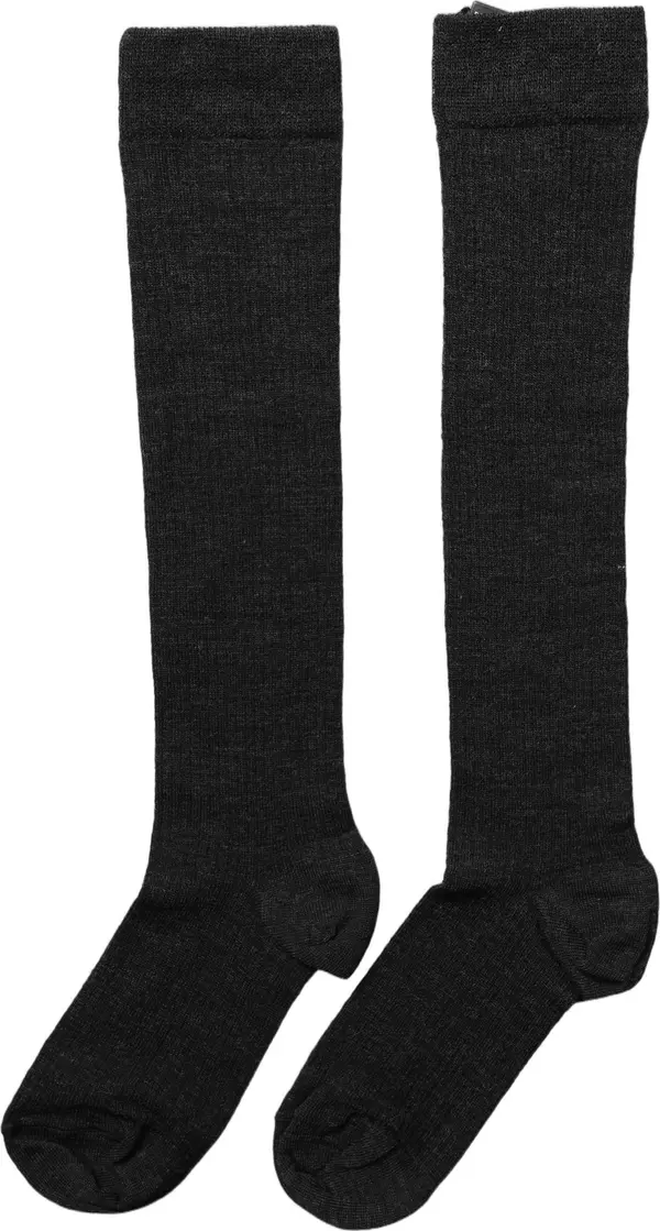 Black Wool Knit Calf Long Women Accessory Socks