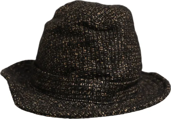 Gray Melange Blended Textured Tweed Capello Hat