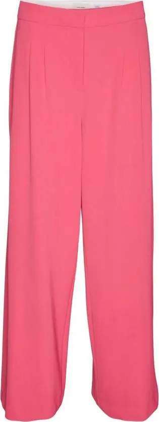 Pink Polyester Casual Pants