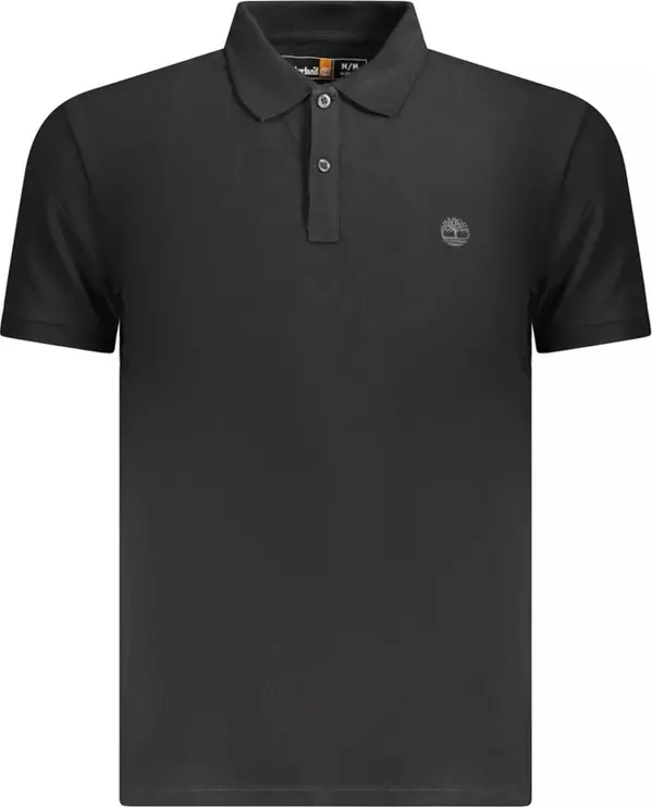 Black Cotton Men Polo Shirt