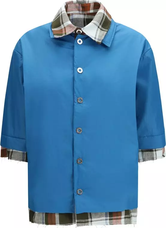 Blue Polyamide Dress Shirt