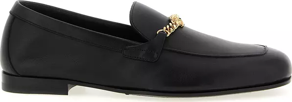 Black Calfskin Slip-On Loafers