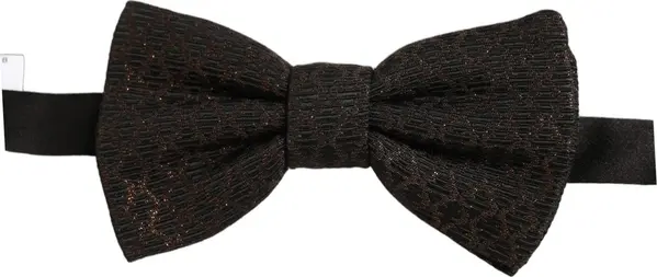 Men Brown 100% Silk Adjustable Neck Papillon Bow Tie