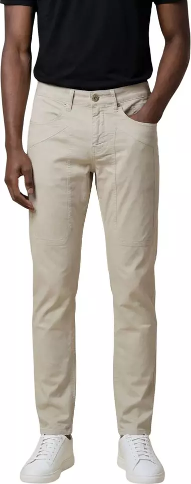 Gray Elastane Skinny Pants