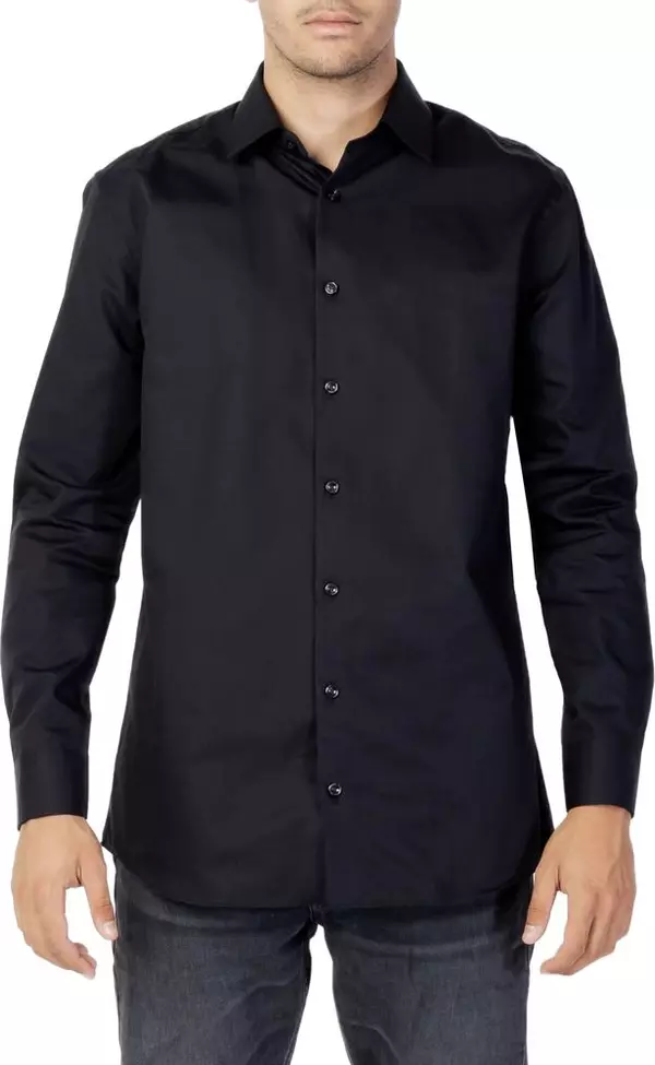 Black Cotton Dress Shirt