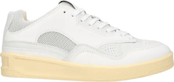 White Leather Low Top Sneakers