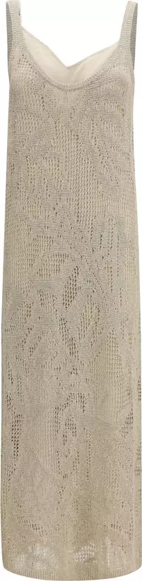 Beige Linen Casual Dress