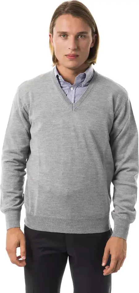 Gray Wool Men Sweater