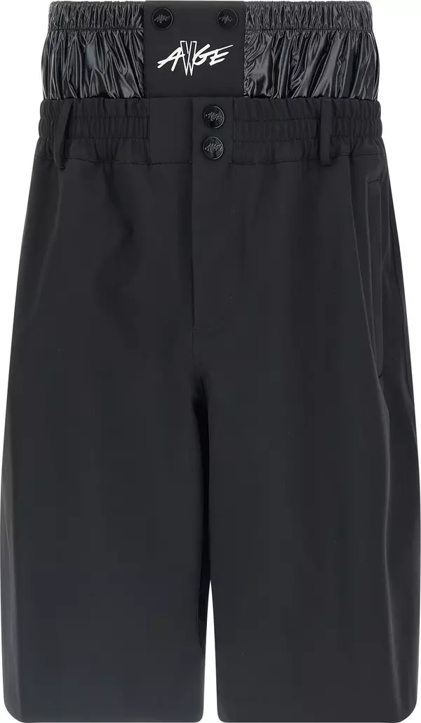 Black Polyamide Bermuda Shorts
