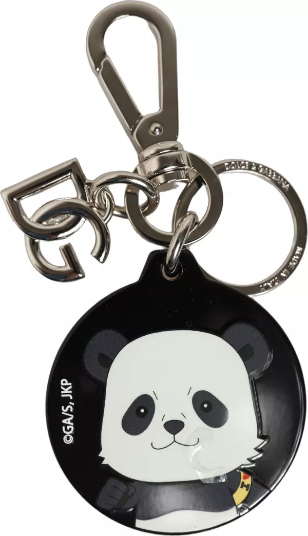 Black Kaisen Panda Chibi Charm Metal Keychain Keyring