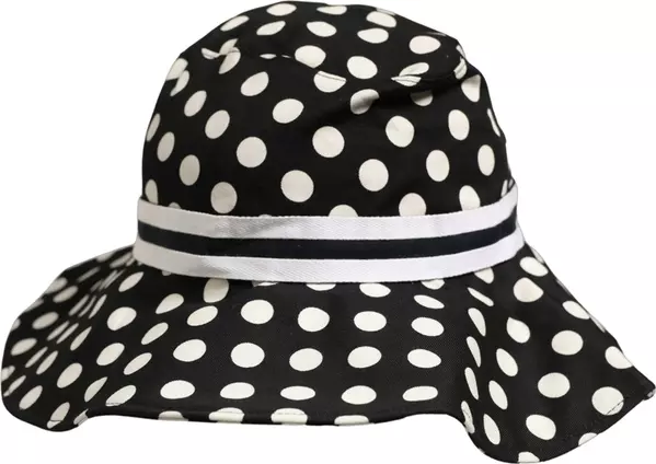 Black White Polka Dot Cotton Bucket Capello Hat