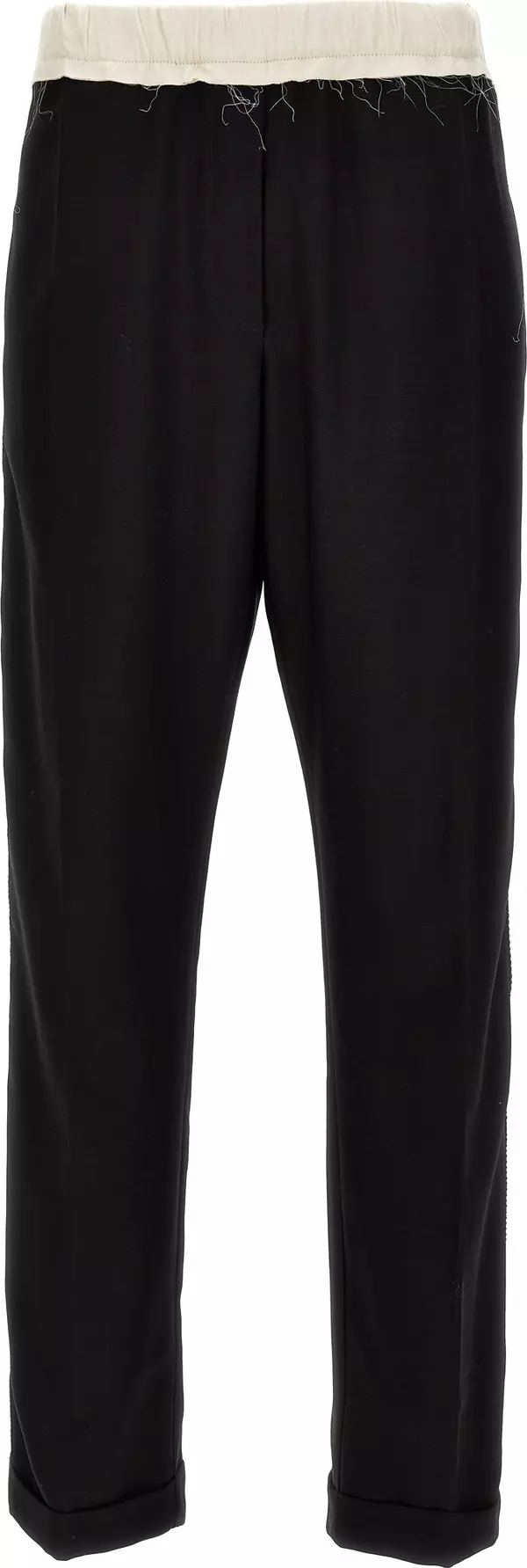 Bicolor Wool Casual Pants