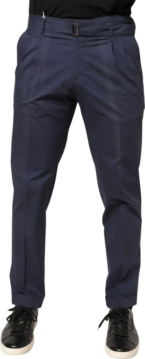 DarkBlue Wool Straight Formal Dress Trouser Pants