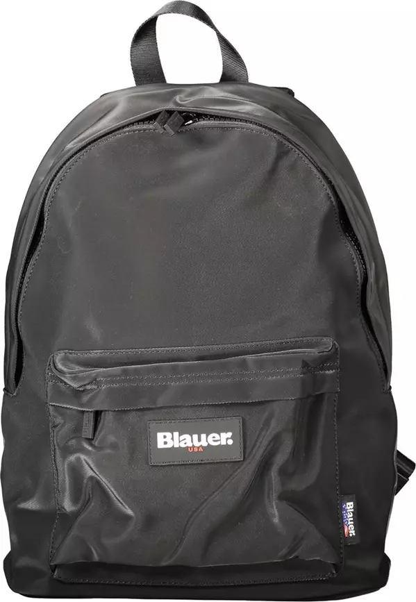 Black Polyester Men Backpack