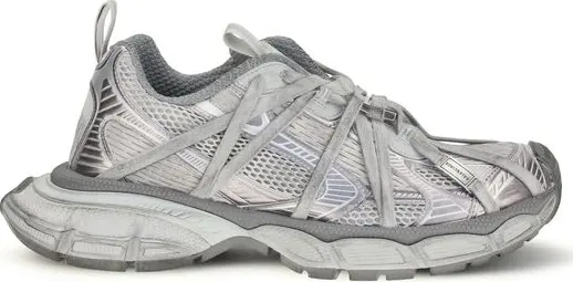 Gray Polyethylene Athletic Sneakers