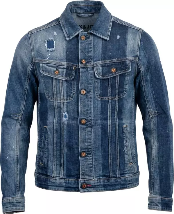 Blue Cotton Men Jacket