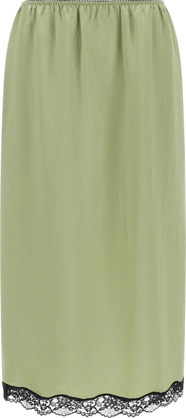Bicolor Marabou Midi Skirt