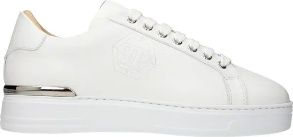 White Leather Low Top Sneakers