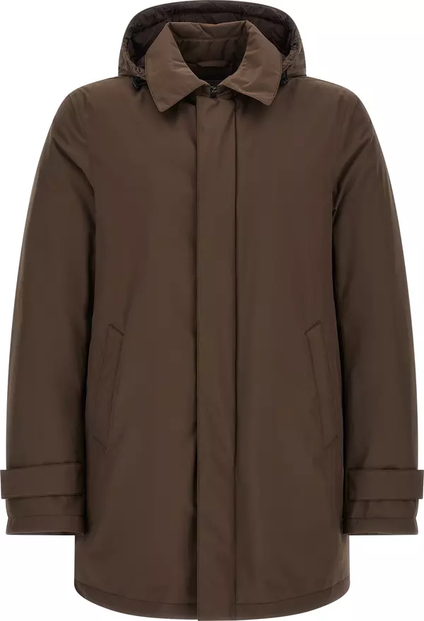 Brown Polyester Parka