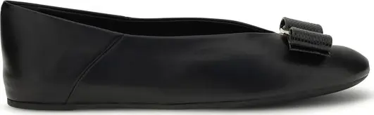 Black Calf Leather Bos Taurus Ballet Flats