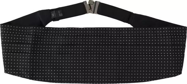 Black Polka Dot Wide Waist Men Belt Cummerband