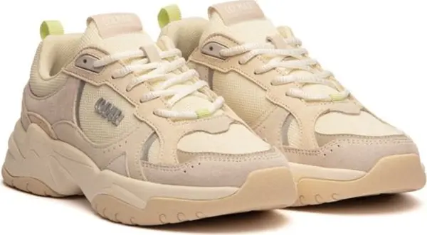 White Polyester Chunky Sneakers