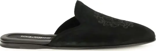 Black Calf Leather Bos Taurus Mules