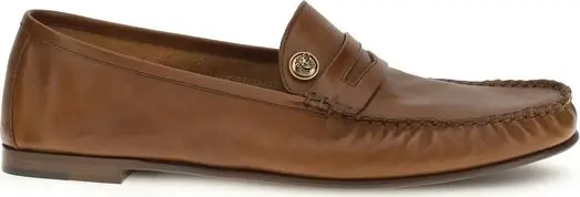 Brown Calf Leather Bos Taurus Slip-On Loafers