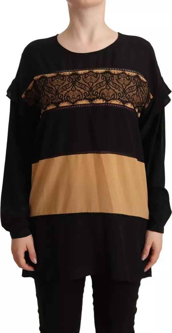 Multicolor Long Sleeves Round Neck Pullover Sweater