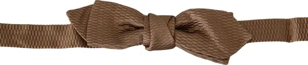Men Brown Gold Adjustable Neck Papillon Bow Tie